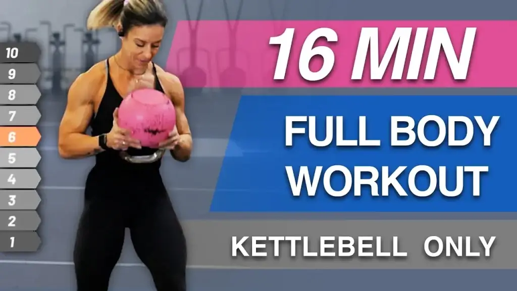 16 Min Full Body HIIT Interval Training | Kettlebell Home Workout: